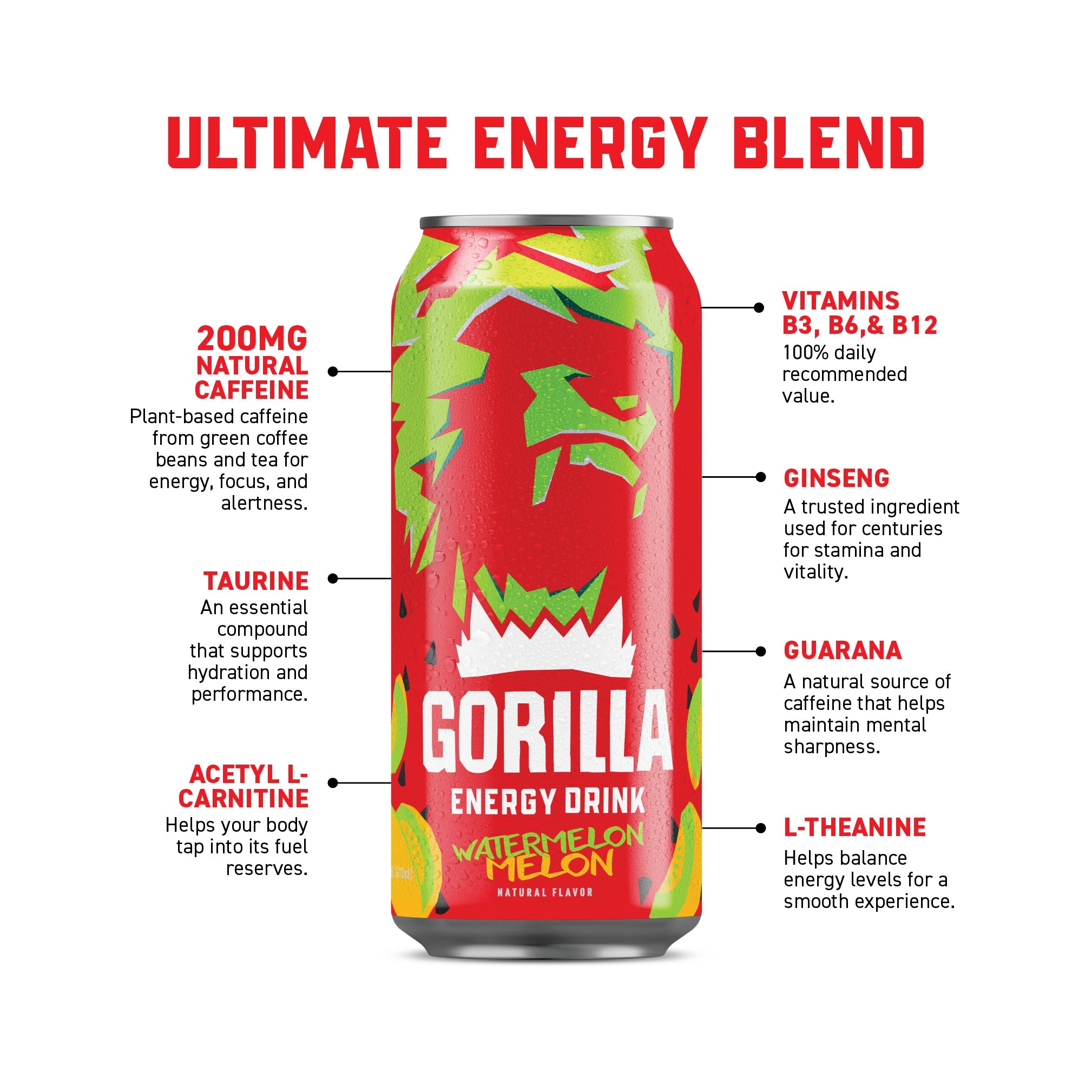 Gorilla Energy Drink, Watermelon Melon – Gorilla Energy Drinks Global